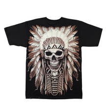 Load image into Gallery viewer, Tribal Indian Skull - Short Sleeve T-shirt - (TS0132)
