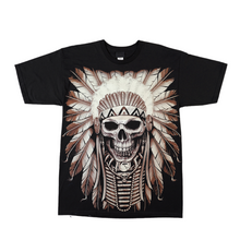 Load image into Gallery viewer, Tribal Indian Skull - Short Sleeve T-shirt - (TS0132)
