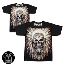 Load image into Gallery viewer, Tribal Indian Skull - Short Sleeve T-shirt - (TS0132)
