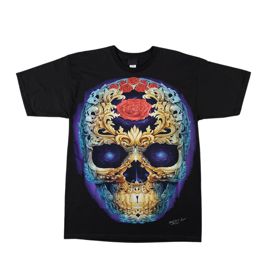 Signet Rose Skull - Short Sleeve T-shirt - (TS0149)