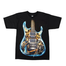 Load image into Gallery viewer, Blue Guitar Skull Short Sleeve T-shirt (TS0021)
