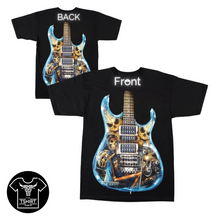 Load image into Gallery viewer, Blue Guitar Skull Short Sleeve T-shirt (TS0021)
