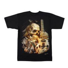 Load image into Gallery viewer, Skull Playing Guitar Short Sleeve T-shirt (TS0028)
