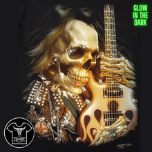 Load image into Gallery viewer, Skull Playing Guitar Short Sleeve T-shirt (TS0028)
