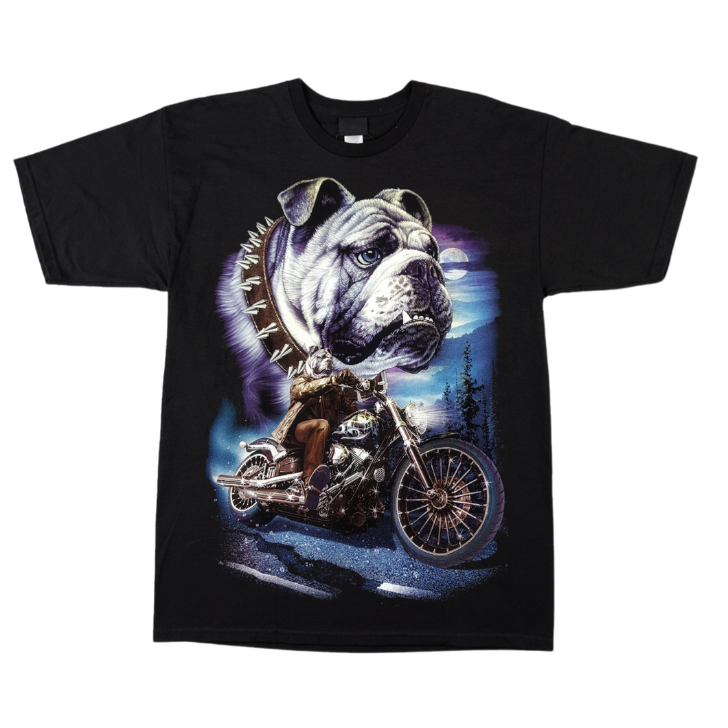 Skull Bulldog Motorbike Short Sleeve T-shirt (TS0029)