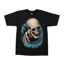 Load image into Gallery viewer, Blue Swirl Skull Short Sleeve  T-shirt (TS0037)
