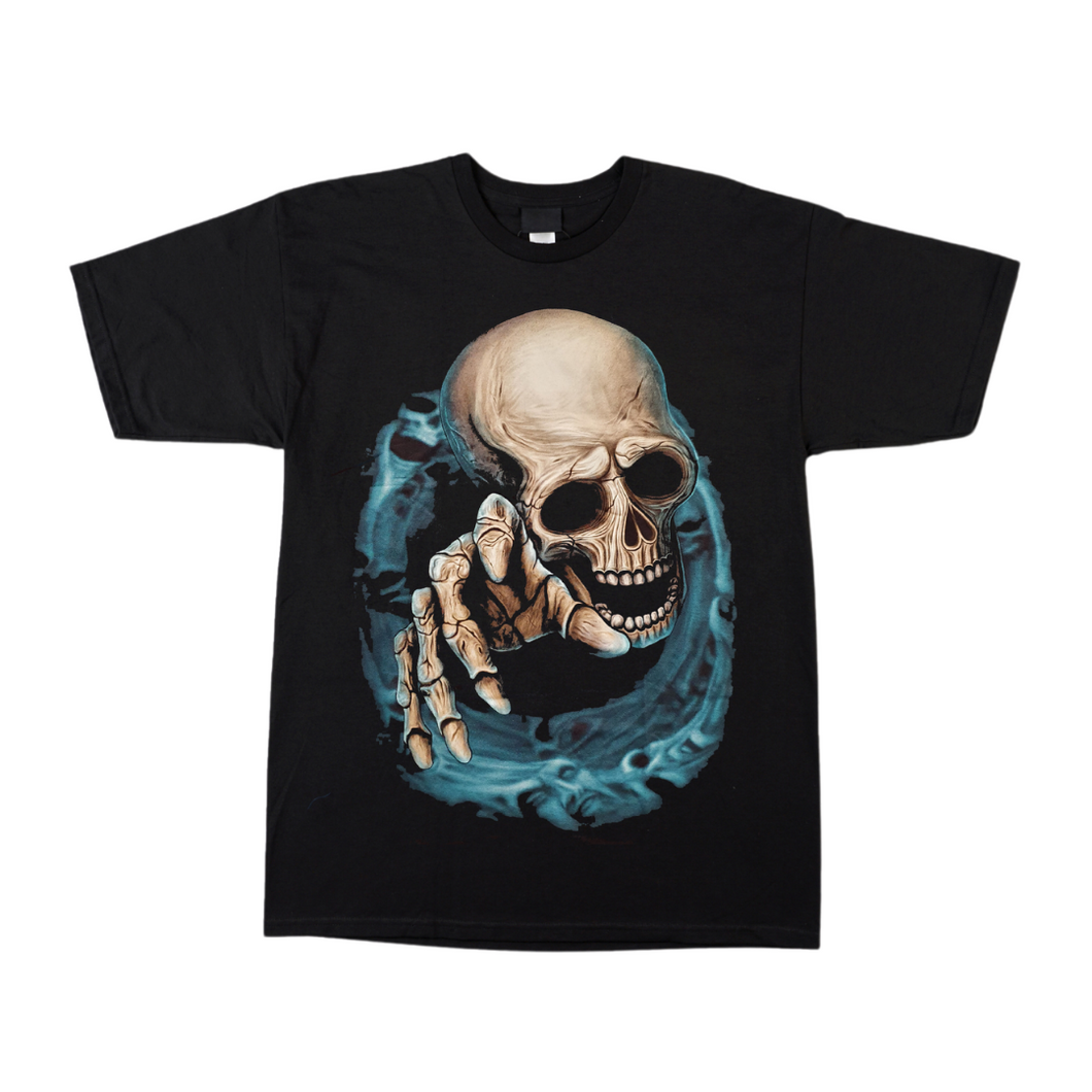 Blue Swirl Skull Short Sleeve  T-shirt (TS0037)