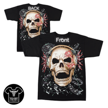 Load image into Gallery viewer, Skull Music Notes Headphones Short Sleeve  T-shirt (TS0042)
