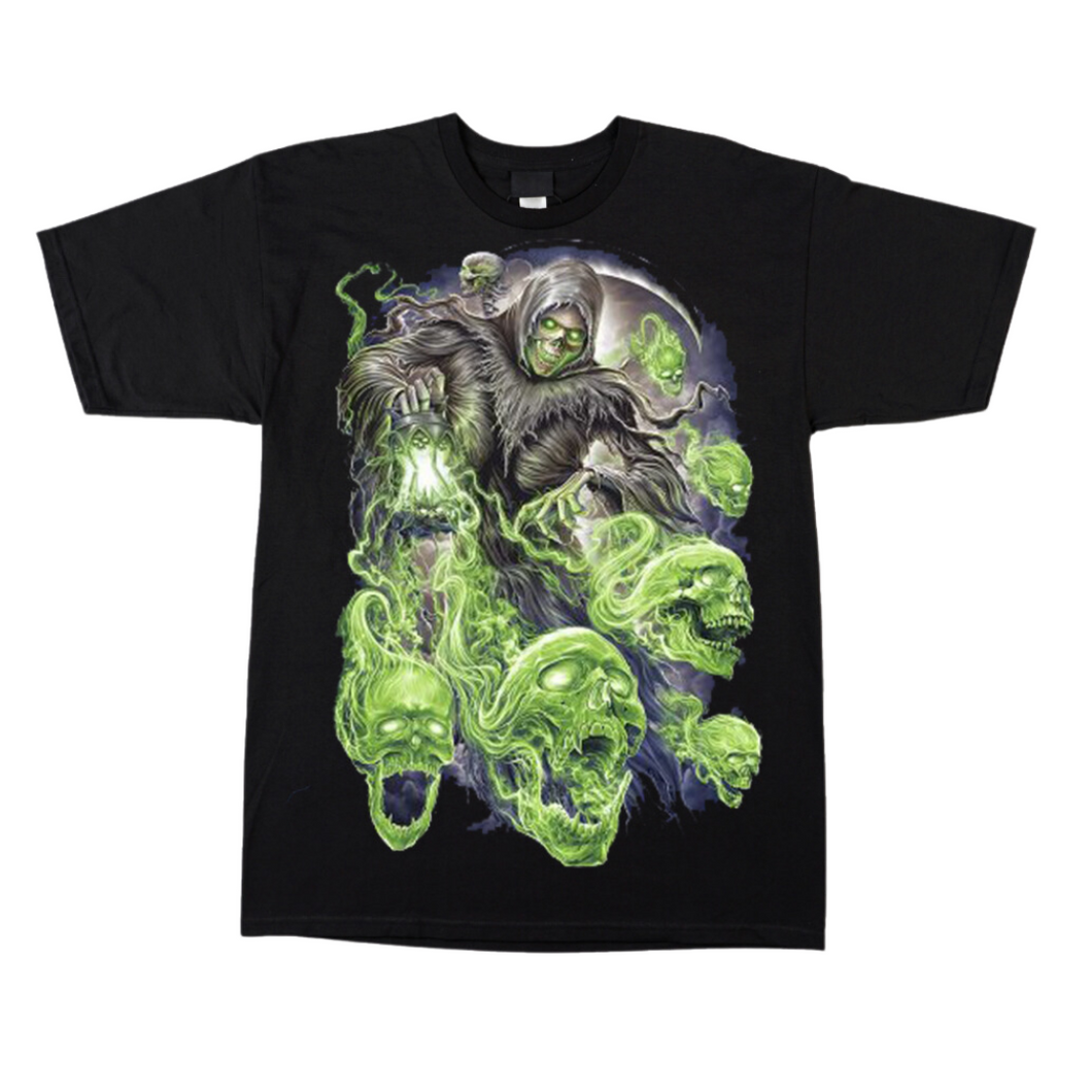 Green Skull Spirit Short Sleeve  T-shirt (TS0044)