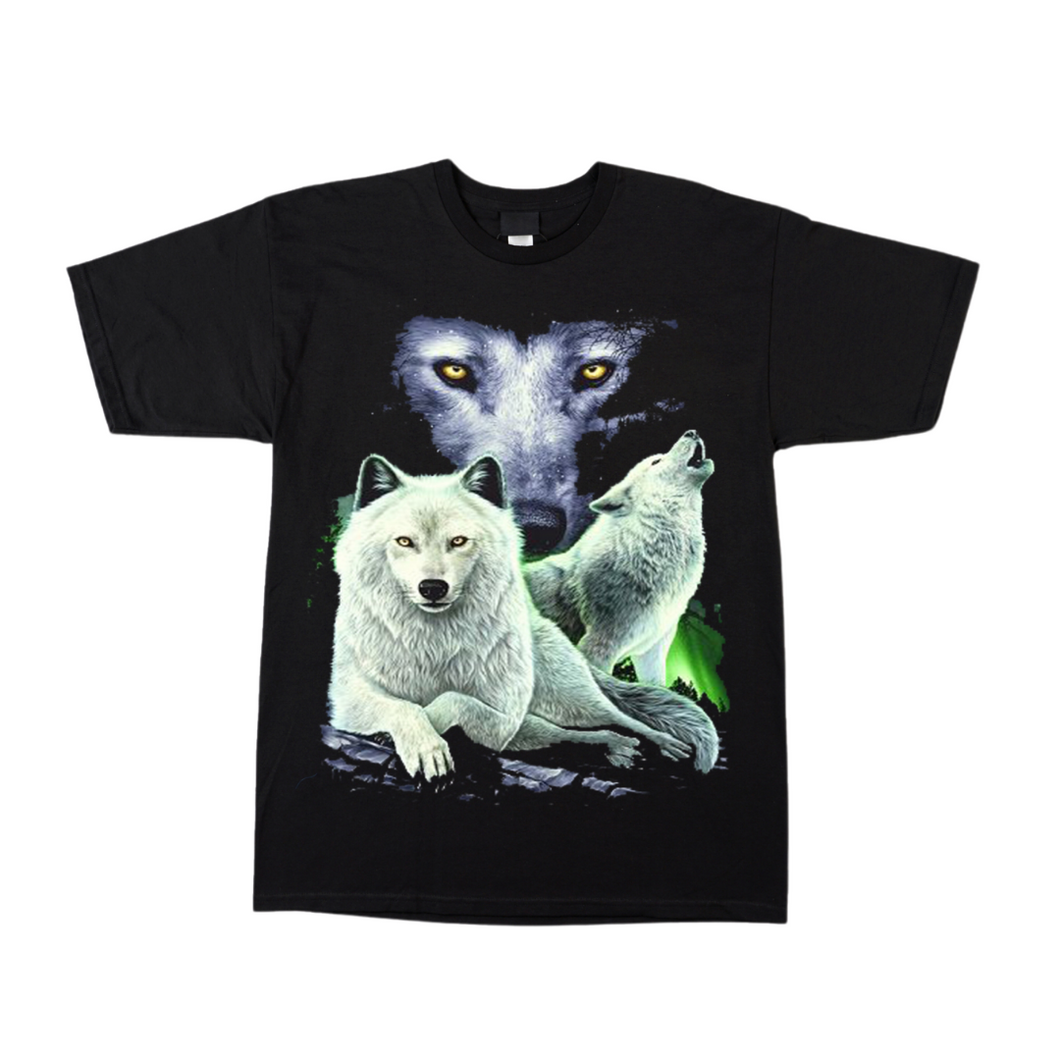 White Wolf Trio Short Sleeve  T-shirt (TS0047)