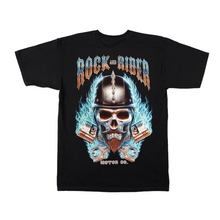 Load image into Gallery viewer, Skull Blue Rock Rider Short Sleeve T-shirts  (TS004)
