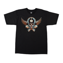 Load image into Gallery viewer, Skull Blue Rock Rider Short Sleeve T-shirts  (TS004)
