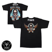 Load image into Gallery viewer, Skull Blue Rock Rider Short Sleeve T-shirts  (TS004)
