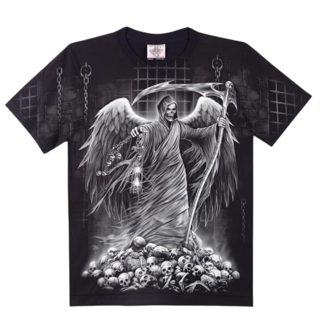 Silver Grim Reaper Short Sleeve  T-shirt  (TS0050)