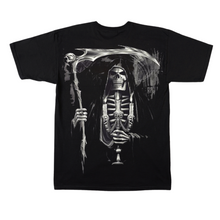 Load image into Gallery viewer, Skull Grim Reaper Candelabra Short Sleeve  T-shirt  (TS0051)
