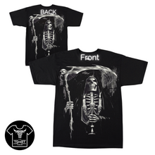 Load image into Gallery viewer, Skull Grim Reaper Candelabra Short Sleeve  T-shirt  (TS0051)
