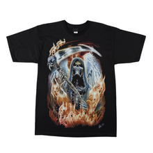 Load image into Gallery viewer, Flame Grim Reaper Short Sleeve  T-shirt  (TS0055)
