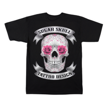 Load image into Gallery viewer, Pink Rose Skull Lady Short Sleeve  T-shirt (TS0057)
