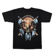 Load image into Gallery viewer, Native American Tribal Skull Short Sleeve T-shirt (TS008)
