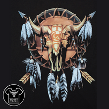 Load image into Gallery viewer, Native American Tribal Skull Short Sleeve T-shirt (TS008)
