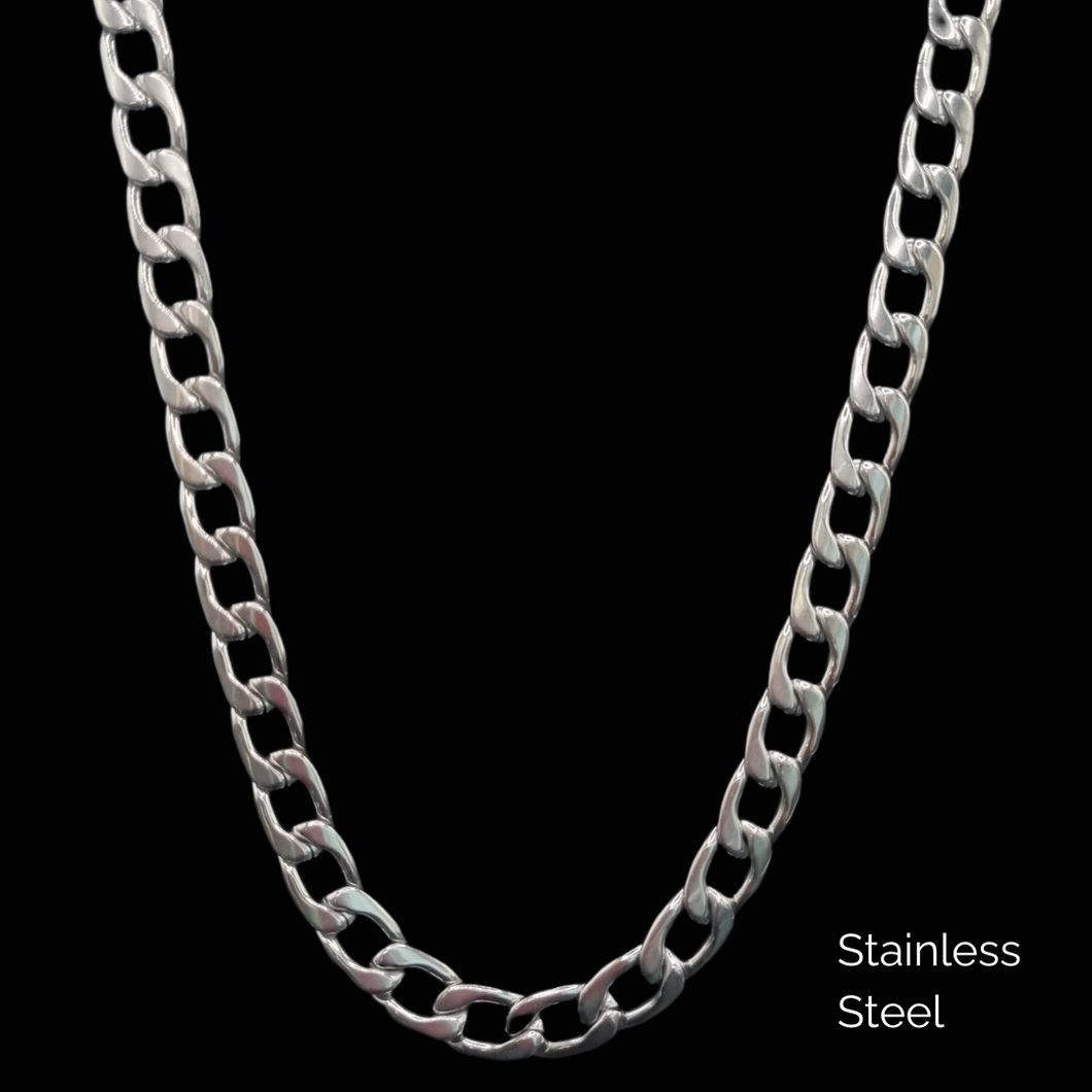 Stainless Steel Chain  -  Thick Curb Chain (SSC009) Cuban Link